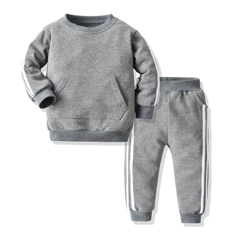 Conjunto de ropa para niños al por mayor Conjunto de sudadera de algodón de otoño y conjunto de ropa para niños para correr