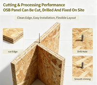 Panneau OSB (Oriented Strand Board) 4x8 pieds, qualité OSB3, colle PMDI, zéro formaldéhyde, pour ossature légère de maison, revêtement mural et de toiture.