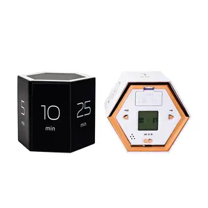 Hexagon Flip Timer With Mute Alarm Function- Kitchen Count Down Timer Easy To Use - Timer For Kids - Magnetic Cu