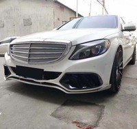 Nouvelle grille avant en fibre de carbone de haute qualité pour berline de base Classe C W205 2015-2018, entrée de phare antibrouillard