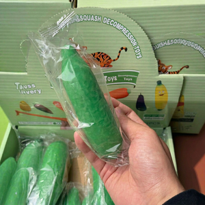 Jumbo Giant Pickle Squishy Stress Relief Toy with Slow Rebound Silicone & Plastic Material Strawberry Grape Flavors 8cm Size - Product Image 1