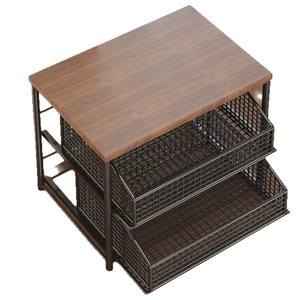 2-laags schuifbaar koffiepadlade onder de machine, organizer met metalen frame, antislipvoeten, OEM-logo - Product Image 5