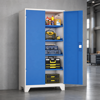 Armoire de rangement d'outils en métal pour atelier professionnel avec étagères réglables, système de verrouillage sécurisé, casier de garage en acier robuste