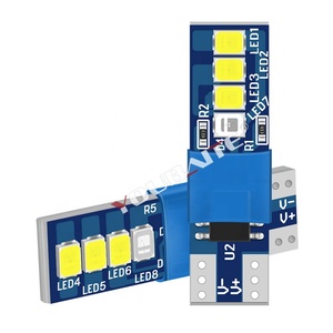 Bóng Đèn Xe Hơi T10 Đèn Led Thay Đổi Dần Dần Màu Xanh Dương Sang Màu Trắng Nhấp Nháy Hai Màu W5w 194 168 Đèn Đọc Bản Đồ Vòm Nội Thất 2835 8smd 12V - Product Image 3