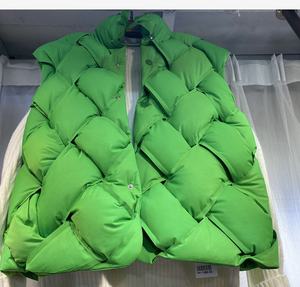 OUDINA vendita calda Unisex uomo donna gilet senza maniche giacca <span class=keywords><strong>cappotto</strong></span> modello tessuto in pile <span class=keywords><strong>verde</strong></span> sciolto caldo personalizzato cappotti a bolle - Product Image 6