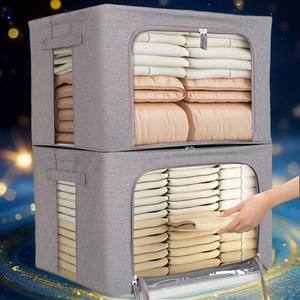 Organizadores de Ropa de Tela Proins al por Mayor, Contenedores de Almacenamiento de Lino de Gran Capacidad con Diseño de Ventana Grande - Product Image 4