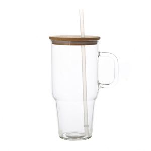Taza de Viaje de Vidrio de 40 oz con Asa y Líneas de Medición para Entusiastas del Fitness - Product Image 6