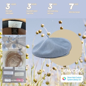 Shinehats ผ้าลินินประดับเบเร่ต์ผ้าลินินสไตล์โบอินาของผู้หญิง2024แต่งได้ผ้าเบเร่ต์ผ้าลูกไม้หรูหราออกแบบได้ - Product Image 3