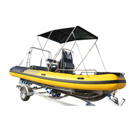 Bateau pneumatique rigide certifié CE RIB-580A, couleur personnalisée, coque en fibre de verre, bateau de pêche, usine OEM