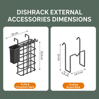 Étagère de rangement pliable à trois niveaux en métal pour cuisine, support de rangement pour vaisselle et bols, organisateur multifonctionnel pour baguettes et ustensiles de cuisine