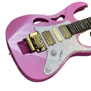 MINYU OEM 7v Guitarra Elétrica com Corpo Ponte de Ouro Rosa HSH Captadores customizáveis de Ébano, frete grátis