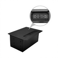 Prise de courant escamotable en alliage d'aluminium pour table, avec ports multimédia intégrés et ports réseau/audio