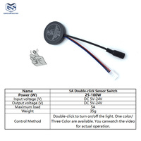 Interruptor Inteligente con Sensor de Doble Clic y Vibración, con Partición Oculta, Clasificación IP21 para Luces de Gabinete de 12V