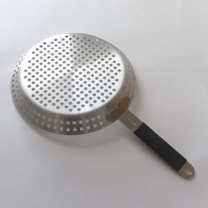 Multifunctional Non Stick Stainless Steel BBQ Tray Plate Vegetable Barbecue <strong>Grill</strong> <strong>Frying</strong> <strong>Pan</strong> with Hole Removable Handle - Product Image 4