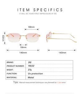 Gafas de Sol Premium con Protección UV400, Sin Montura, Corte Diamante, Adorno de Cabeza de Leopardo, Material de Lujo, para Conducir, Viajar y Salidas - Product Image 3
