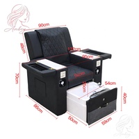 Fauteuil de pédicure électrique de luxe pour salon de manucure, avec massage du dos, spa pour les pieds et plateau de manucure pliable