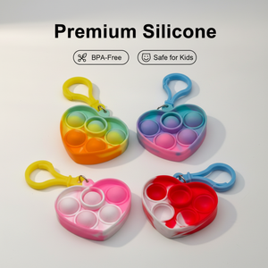 Porte-clés <span class=keywords><strong>Pop</strong></span> <span class=keywords><strong>It</strong></span> en silicone en forme de cœur à 5 trous pour la Saint-Valentin, lot de 30 jouets anti-stress pour enfants, jouet <span class=keywords><strong>Pop</strong></span> <span class=keywords><strong>It</strong></span> très populaire - Product Image 5