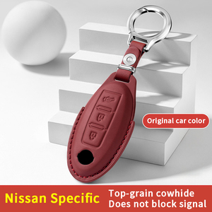 Housse/Sac pour clé de voiture en <span class=keywords><strong>cuir</strong></span>, compatible avec Nissan Sylphy, Qashqai, Teana, X-Trail, Tiida, Kicks et Murano de 14e génération classiques - Product Image 2