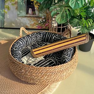 Nido de paja Natural hecho a mano patrón sólido tejido Casa de mascotas cojín suave Cama de Gato rascador vendedor superior productos para perros y gatos - Product Image 3