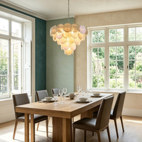 Lustre en verre de style italien moderne, luminaire suspendu en verre irisé superposé, lampe suspendue pour îlot de cuisine, restaurant