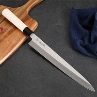 Couteau de cuisine japonais Sashimi Sushi de 4.5mm d'épaisseur avec manche en bois blanc