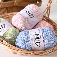 Fancy Dyed Cotton Yak Hair Polyester Blended Yarn for Hand Knitting 50g