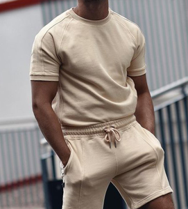 ชุดเสื้อและกางเกงขาสั้นผ้าฝ้ายสำหรับผู้ชาย,ชุดกีฬาสำหรับผู้ชายชุดวิ่งแบบสั่งตัดสำหรับฤดูร้อน - Product Image 3