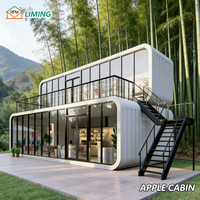 Cabane en bois préfabriquée sur mesure avec terrasse panoramique, maison modulaire pour complexe forestier