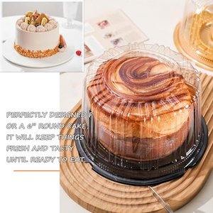 Boîtes d'emballage rondes en plastique pour gâteaux, jetables, avec couvercle en dôme, personnalisables, de haute qualité, pour usage domestique et en supermarché, vente en gros - Product Image 5