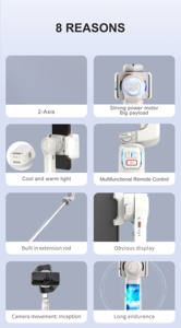 Estabilizador de trípode plegable A10 de 360 grados, soporte móvil <span class=keywords><strong>para</strong></span> teléfono inteligente, cardán profesional <span class=keywords><strong>para</strong></span> teléfonos móviles - Product Image 2