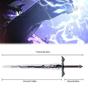 110cm <span class=keywords><strong>Solo</strong></span> Nivellement Manga PU Mousse Larp Épée Baran Demon King Longsword Sung Jin Woo Jouet Épée pour Cosplay Prop - Product Image 2
