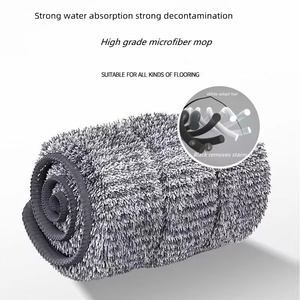 Ensemble serpillière plate rectangulaire et seau avec essorage magique en microfibre, rotation à 360°, séparation eau et saleté, rebond <span class=keywords><strong>automatique</strong></span> et fonction mains libres - Product Image 2