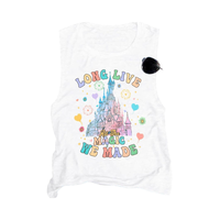 Château magique tricoté débardeur décontracté femmes royaume magique mignon graphique vacances été vacances chemise sans manches