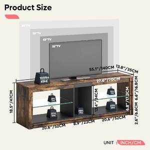 Mueble para TV Moderno Rústico Marrón <span class=keywords><strong>de</strong></span> 55-59 Pulgadas con Almacenamiento Ajustable, <span class=keywords><strong>Centro</strong></span> <span class=keywords><strong>de</strong></span> <span class=keywords><strong>Entretenimiento</strong></span> para Sala <span class=keywords><strong>de</strong></span> Estar, Dormitorio, Muebles para el Hogar - Product Image 5