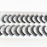 10 paires de Faux cils 3D doux en vison naturel, Faux cils croisés et clairsemés, Extension de cils, outils de maquillage des yeux 3D109