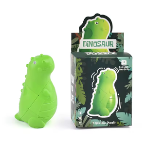 Cubo mágico de plástico de dinosaurio de alta calidad, rotación de 360 grados, rompecabezas de cubo mágico animal T-<span class=keywords><strong>rex</strong></span> de dibujos animados - Product Image 1