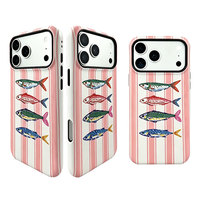 Coque de téléphone personnalisée à deux niveaux en PC+TPU avec motif rayé vintage pour iPhone 16 Pro Max, résistante à l'abrasion, protection intégrale