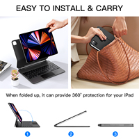 Nouveau boîtier sans fil Bt Trackpad clavier magnétique magique pour Apple Ipad Pro 12.9 pouces 2020 / 2021 /2018