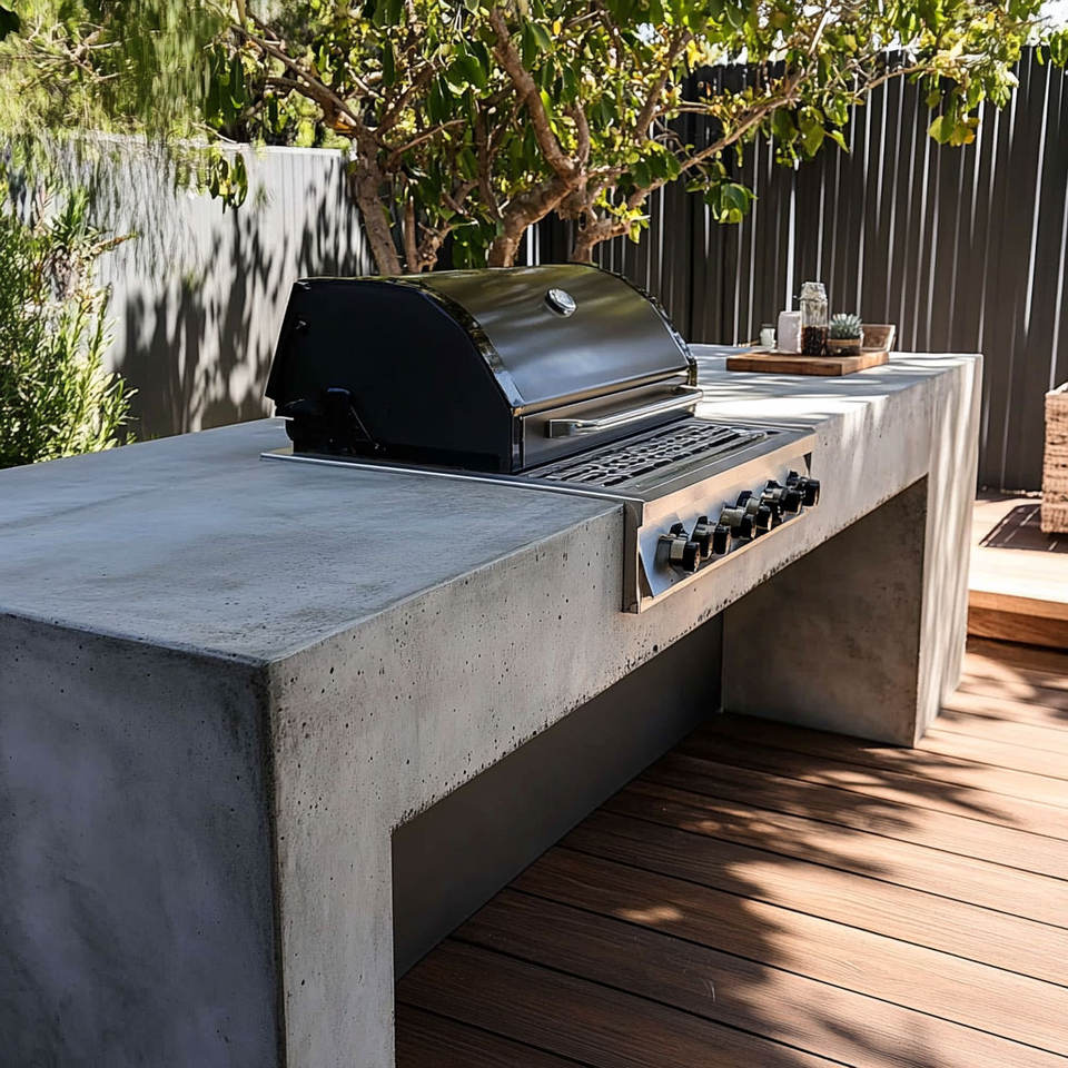 Cast Fiber Cement GRC Outdoor Kitchen - Durable & Stylish