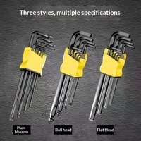 Set Kunci Hex 6-Sudut Keras Berkualitas Tinggi Impor, Alat Obeng Kombinasi Kunci Torx