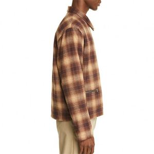 Custom High Quality Zip up Winter Men <strong>Flannel</strong> Plaid <strong>Jacket</strong> for Autumn - Product Image 3