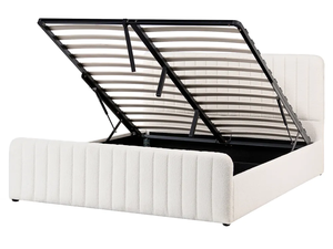 <span class=keywords><strong>Lit</strong></span> ottoman <span class=keywords><strong>blanc</strong></span> Teddy Boucle LUNAN 160 X 200 cm - Product Image 1