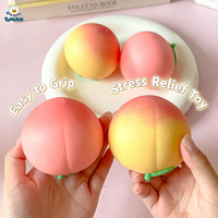 Vente en gros usine Jouets Squishy Pêche au miel simulée, en TPR élastique, modèle de fruit mignon, anti-stress, jouets doux pour les mains, cadeaux de fête