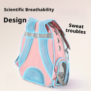 <span class=keywords><strong>Sac</strong></span> à <span class=keywords><strong>dos</strong></span> panoramique transparent pour chat et chien en PC Oxford classique |   Capsule pour animaux de compagnie pliable, respirante, légère, portable, avec fermeture éclair - Product Image 4