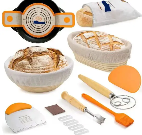 Tùy chỉnh lên men bánh mì giỏ bột đặt OEM ODM nướng DIY Euro bánh mì lên men Giỏ nhà nướng bánh mì tròn công cụ