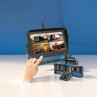 Kamera mobil traktor 7 inci, kamera cadangan nirkabel dengan Monitor, sistem Camara nirkabel 2.4Ghz, truk jangkauan AHD 1080P