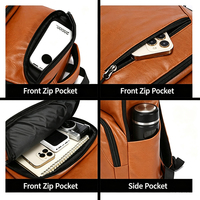 Sac à dos pour ordinateur portable en cuir PU vintage, vente en gros d'usine, pour hommes, affaires, voyages, école, sac à dos pour ordinateur