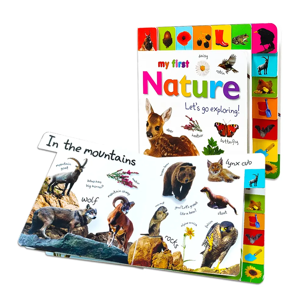 2024 신제품 어린이 책 인쇄 아기 장난감 자연 재미 조기 학습 책 어린이를위한 보드 책 세트