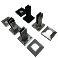 2205 Spigots de fixation pour verre en acier inoxydable, carrés, réglables, 160 mm