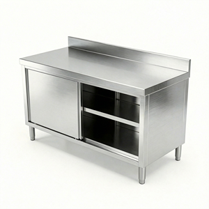 Tavolo <span class=keywords><strong>da</strong></span> <span class=keywords><strong>Lavoro</strong></span> Professionale in Acciaio Inossidabile con Armadietto, <span class=keywords><strong>Isola</strong></span> <span class=keywords><strong>da</strong></span> <span class=keywords><strong>Cucina</strong></span> Resistente, <span class=keywords><strong>Banco</strong></span> <span class=keywords><strong>da</strong></span> <span class=keywords><strong>Lavoro</strong></span> Standard CE - Product Image 1